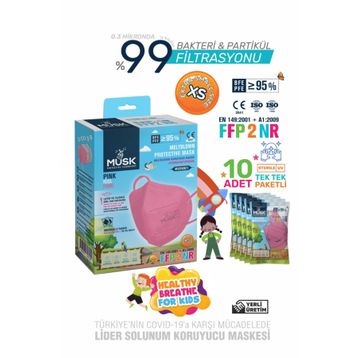 Musk FFP2 Pembe 10'lu Maske