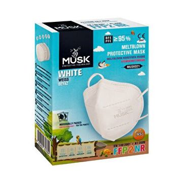 Musk Ffp2 Xs 10'lu Beyaz Çocuk Maske