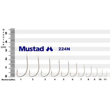 Mustad 224 No:12 50'li Paket Olta İğnesi