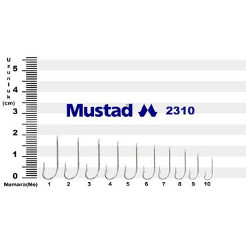 Mustad 2310 No:9 100'lü Paket Olta İğnesi