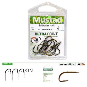 Mustad 5933 NPBR 4 Bronz 10'lu Olta İğnesi