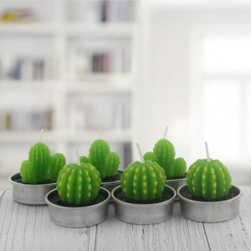 Mutlu Adım Kaktüs Tealight 6 Adet Mum