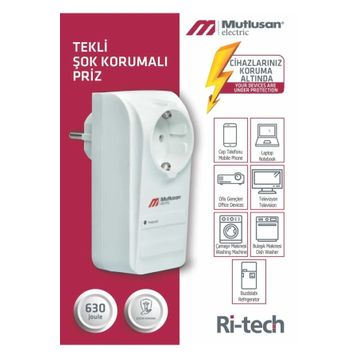 Mutlusan 001 888 100004 00 00 Tekli Şok Koruma Priz