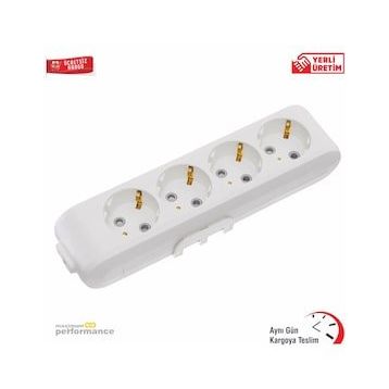 Mutlusan MUTLUSAN0040 Klemensli Ri-Tech Dörtlü Topraklı Çocuk Korumalı Priz