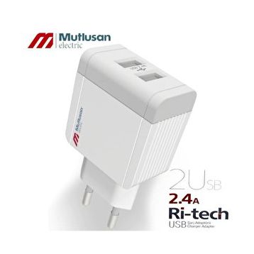 Mutlusan Ri-Tech 2'li 2.4A Usb Şarj Adaptör