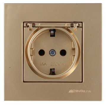 Mutlusan Rita Antik Altın Topraklı Kapaklı Priz