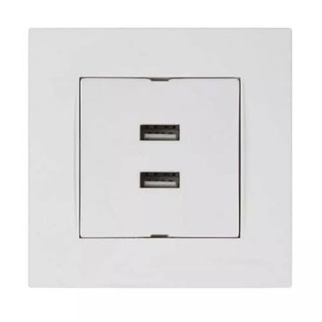 Mutlusan Rita Beyaz İkili Usb Şarj Prizi