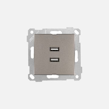 Mutlusan Rita Mekanizma Tuş Antrasit 2'li USB Şarj Prizi