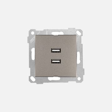 Mutlusan Rita Mekanizma Tuş Antrasit 2'li USB Şarj Prizi