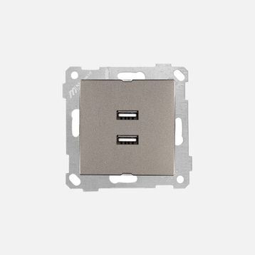 Mutlusan Rita Mekanizma Tuş Antrasit 2'li USB Şarj Prizi