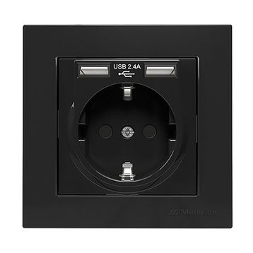 Mutlusan Rita Siyah 2'li Usb Topraklı Priz