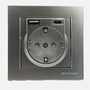 Mutlusan Rita USB Type-C Inox Priz
