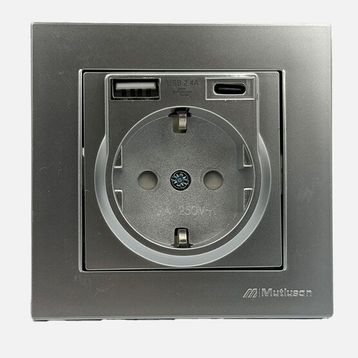 Mutlusan Rita USB Type-C Inox Priz