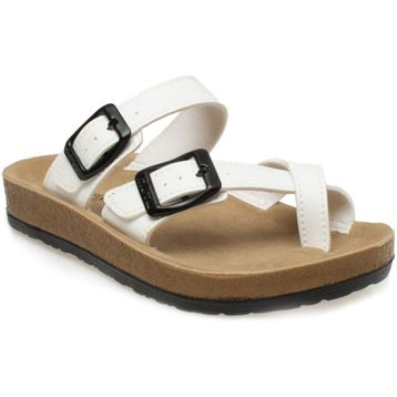 Muya 32601F Flip Beyaz Parmak Aralı Günlük Unisex Terlik