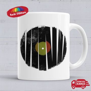 Müzik Plak Kupa Bardak