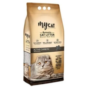 My Cat Aktif Karbonlu Topaklaşan 10 L Bentonit Kedi Kumu