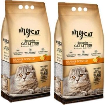 My Cat Portakal Kokulu Topaklaşan İnce Taneli Bentonit 2 10 lt Kedi Kumu