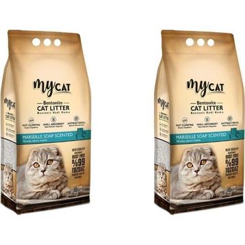 My Cat Topaklanan Bentonit Kedi Kumu Marsilya Sabun Kokulu Kalın Taneli 2x10 lt Kedi Kumu