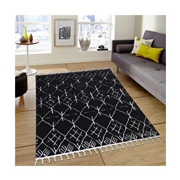 My Evilla Modern Dekoratif Siyah Beyaz 120x180 cm İskandinav Halı