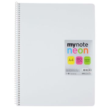 My Note Neon PP 80 Yaprak A4 Kareli Defter