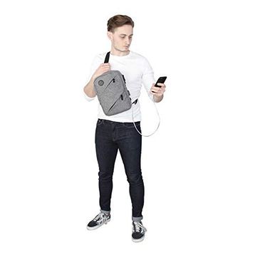 My Valice 1504 Gri Smart Bag Usbli Çapraz Göğüs Çantası