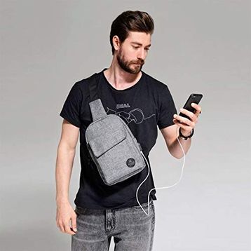 My Valice 1505 Gri Smart Bag Usbli Çapraz Göğüs Çantası