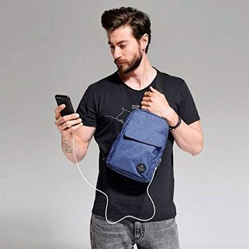 My Valice 1505 Lacivert Smart Bag Usbli Çapraz Göğüs Çantası