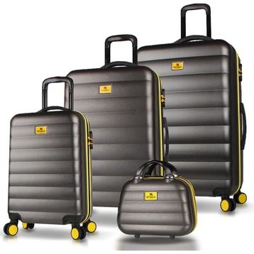 My Valice Colors Antrasit ABS Kabin Orta Büyük ve Makyaj Boy 4'lü Travel Valiz Seti