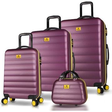 My Valice Colors Mürdüm ABS Kabin Orta Büyük ve Makyaj Boy 4'lü Travel Valiz Seti