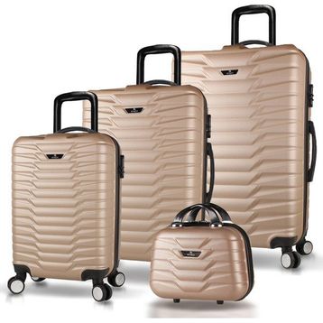 My Valice Croc Gold ABS Kabin Orta Büyük ve Makyaj Boy 4'lü Travel Valiz Seti