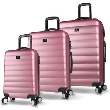 My Valice CRSKOB Colors Abs Kabin Orta ve Büyük Boy Rose Gold 3'lü Valiz Seti