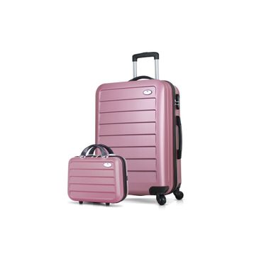 My Valice MV8527 Rose Gold Ruby Abs Orta Ve Makyaj Boy 2'li Valiz Seti