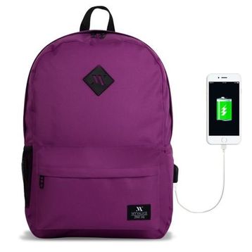 My Valice Smart Bag Specta Usb Şarj Girişli Akıllı Mürdüm Sırt Çantası