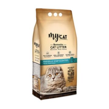 Mycat 10 lt Marsilya Sabun Kokulu Topaklaşan İnce Taneli Bentonit Kedi Kumu