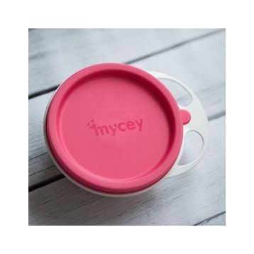Mycey Kapaklı Pembe Mama Tabağı