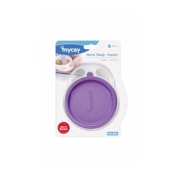 Mycey MYC120007 Kapaklı Mor Mama Tabağı
