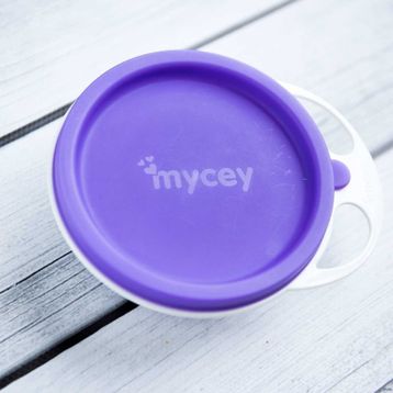 Mycey MYC120007 Kapaklı Mor Mama Tabağı
