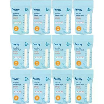 Mycey Tekli 12x25'li Paket Anne Sütü Süt Saklama Poşeti