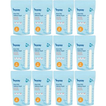 Mycey Tekli 12x25'li Paket Anne Sütü Süt Saklama Poşeti