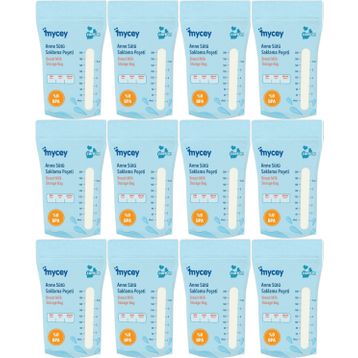 Mycey Tekli 12x25'li Paket Anne Sütü Süt Saklama Poşeti