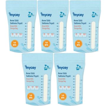Mycey Tekli 5x25'li Paket Anne Sütü Süt Saklama Poşeti