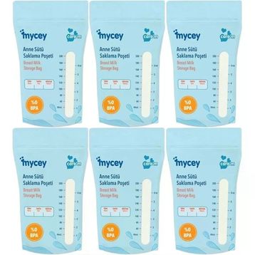 Mycey Tekli 6x25'li Paket Anne Sütü Süt Saklama Poşeti