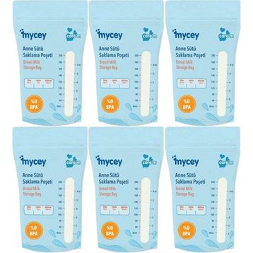 Mycey Tekli 6x25'li Paket Anne Sütü Süt Saklama Poşeti