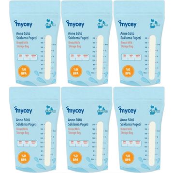 Mycey Tekli 6x25'li Paket Anne Sütü Süt Saklama Poşeti