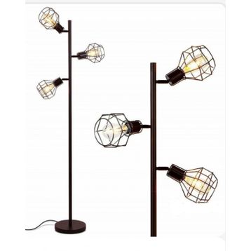 Mylights Retro Rustik 3'lü Mafsallı 3'lü Kafes Köşe Lambası Lambader