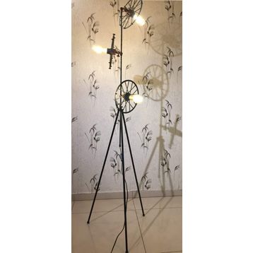 Mylights Retro Rustik 3'lü Üç Ayak Rustik Köşe Lambası Lambader