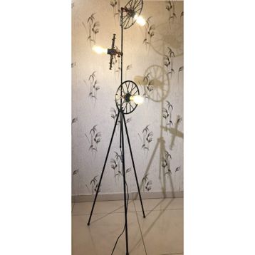 Mylights Retro Rustik 3'lü Üç Ayak Rustik Köşe Lambası Lambader