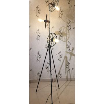 Mylights Retro Rustik 3'lü Üç Ayak Rustik Köşe Lambası Lambader