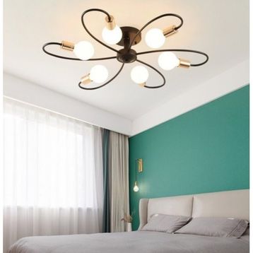 Mylights Retro Rustik Altılı Plofonyer Tavan Avize