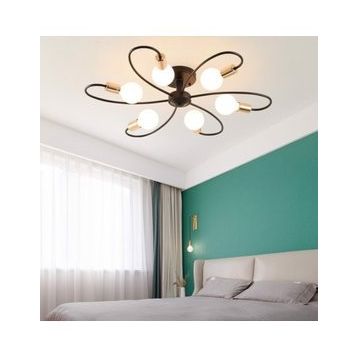 Mylights Retro Rustik Altılı Plofonyer Tavan Avize
